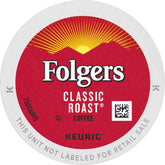 Folgers paquete frontal mostrando 12 cápsulas K-Cup y conveniencia inmediata