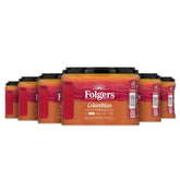 Folgers envase frontal mostrando etiqueta y tamaño práctico