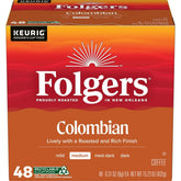 Folgers cápsulas en presentación frontal mostrando caja y cantidad útil