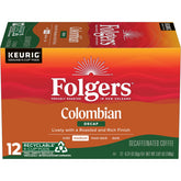 Folgers paquete frontal mostrando 12 cápsulas y ahorro de tiempo