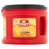 Folgers envase frontal mostrando 24,2 oz y sello fresco, ideal para almacenamiento prolongado