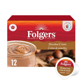 Folgers cápsulas frente del empaque mostrando diseño y cantidad útil
