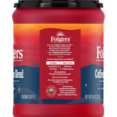Folgers lata abierta que destaca el sello AromaSeal preservando frescura