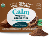 Four Sigmatic caja y sobres al frente mostrando presentación y comodidad