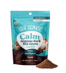 Four Sigmatic envase frente mostrando diseño y beneficio reconfortante