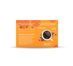 Four Sigmatic etiqueta con lista de ingredientes orgánicos y certificaciones visibles