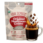 Four Sigmatic frente de la caja mostrando la presentación y conveniencia