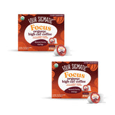 Four Sigmatic frente del empaque mostrando diseño y beneficio funcional