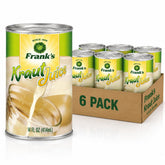 Frank’s lata frontal de 14oz mostrando etiqueta y conveniencia para almacenamiento