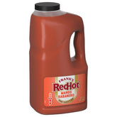 Frank's RedHot jarra frontal mostrando tamaño medio galón y uso profesional