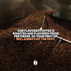 Fresh Roasted Coffee café preparado en taza con espuma y sabor consistente