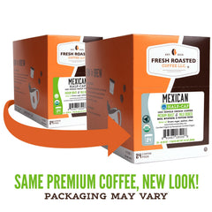 Fresh Roasted Coffee cápsula K-Cup en primer plano, cierre hermético para frescura