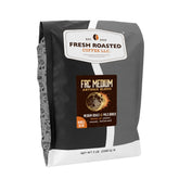 Fresh Roasted Coffee bolsa frontal muestra tamaño y marca, ideal para abastecer