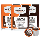 Fresh Roasted Coffee frente del empaque mostrando origen y cantidad, conveniencia