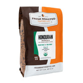 Fresh Roasted Coffee paquete frontal Marcala muestra origen y sabor