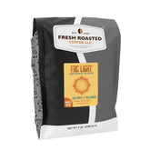 Fresh Roasted Coffee frontal del paquete que muestra presentación y frescura