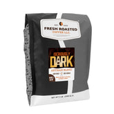 Fresh Roasted Coffee frente del paquete Seriously Dark que conserva frescura