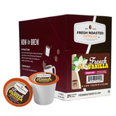 Fresh Roasted Coffee empaque frontal mostrando 24 cápsulas y beneficio conveniencia