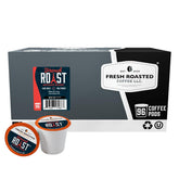 Fresh Roasted Coffee frontal del envase mostrando la marca y beneficios