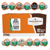 Fresh Roasted Coffee frontal con 96 cápsulas, variedad visible y práctico surtido
