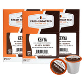 Fresh Roasted Coffee paquete frontal mostrando cajas de 24 cápsulas y frescura garantizada