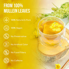 FRESHDRINKUS primer plano de hojas de mullein secas y calidad artesanal