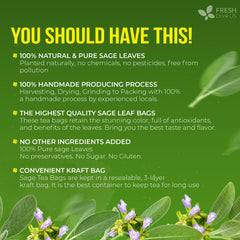 FreshDrinkUS hojas secas de salvia textura natural y aroma preservado