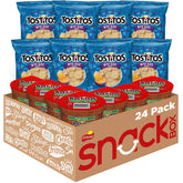Frito Lay Tostitos empaque frontal mostrando pack de 24 porciones y conveniencia