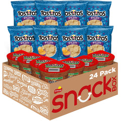 Frito Lay Tostitos empaque frontal mostrando pack de 24 porciones y conveniencia
