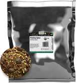 Frontier Co-op pickling spice frontal muestra paquete y peso orgánico