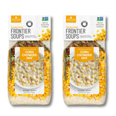 Frontier Soups paquete frontal Illinois Prairie Corn Chowder mostrando marca y tamaño práctico