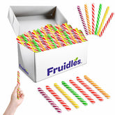 Fruidles paquete frontal mostrando 24 paletas bien presentadas y coloridas