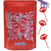 Fruidles paquete frontal mostrando 40 paletas vampires útil para fiestas