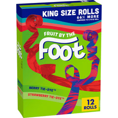 Fruit by the Foot frente del paquete variedad 12 rollos, presentación King Size para compartir