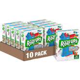 Fruit Roll-Ups frente caja mostrando variedad y portabilidad