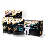 Funky Chunky caja regalo frontal mostrando cinco bolsitas, ideal para compartir