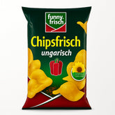 Funny-Frisch bolsa frontal mostrando diseño y sabor paprika para una compra informada