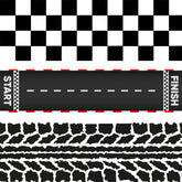 FUNSHOWCASE lámina frontal con diseños de bandera, pista y neumático para decoraciones rápidas