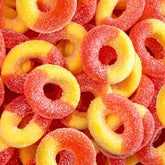 FUNTASTY paquete frontal 2 lb mostrando Peach Rings y cantidad