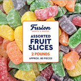 Fusion Sweets And Snacks frente del empaque 2 lb que muestra variedad y conveniencia