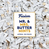 Fusion Sweets And Snacks bolsa frontal con diseño Mr. & Mrs., presentación elegante