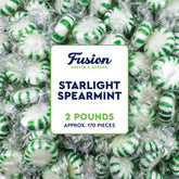 Fusion Sweets And Snacks bolsa frontal mostrando 2 libras y beneficio de suministro continuo