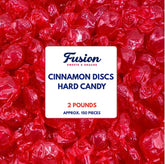 Fusion Sweets paquete frontal mostrando discos de canela, ideal para eventos
