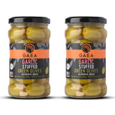 GAEA aceitunas rellenas vistas frontales, apariencia apetecible