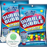 Galley Grove empaque frontal Dubble Bubble mostrando tamaño y beneficios