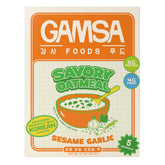 GAMSA FOODS embalaje frontal de Gamsa Savory Instant Oatmeal mostrando diseño y sabor