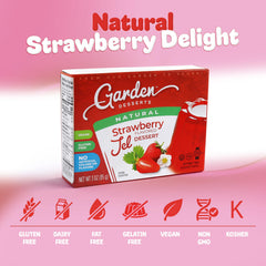 Garden Desserts jel de fresa ya cuajado en molde, aspecto translúcido y brillante