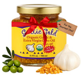 Garlic Gold frasco frontal mostrando etiqueta y tamaño, conveniencia inmediata