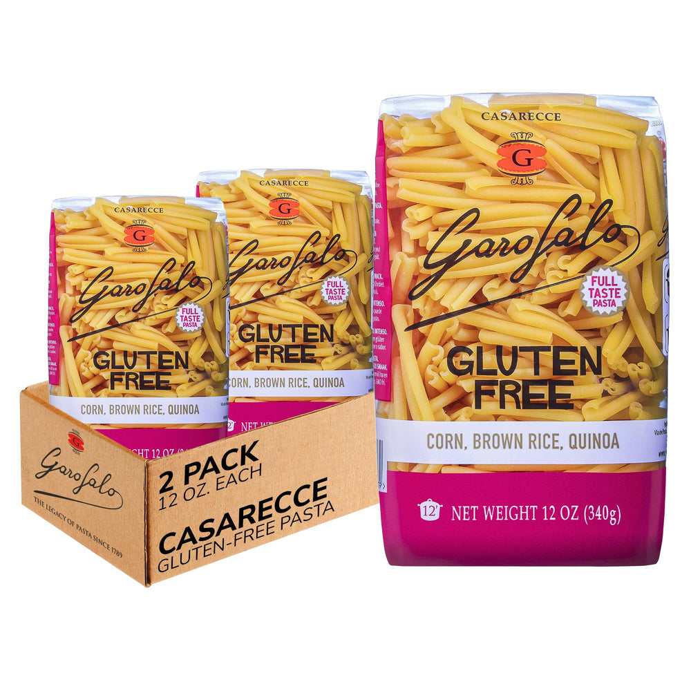 GAROFALO paquete frontal de Casarecce sin gluten mostrando marca y formato, ideal para identificar producto
