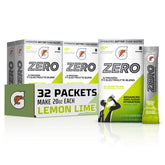 Gatorade empaque frontal mostrando 32 sobres y beneficios de hidratación